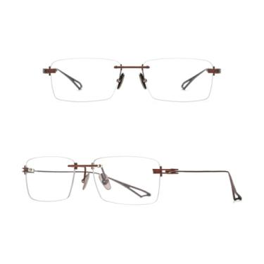 Imagem de VFDHN Armação de óculos de titânio para homens, sem aro, ultraleve (7)