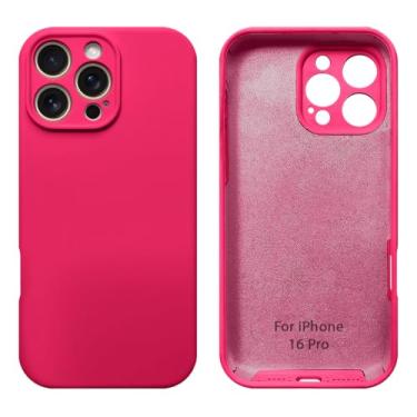 Imagem de Capinha Compativel com iPhone 16 Pro Com Proteção de Camera em Silicone com Interior Aveludado