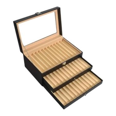 Imagem de Generic Abbey Box - Coleção de Expositores Pequenos Premium Coleção de Lápis Portátil Organizador de Joias para Quarto Loja Casa, 36 Grades Bege Preto