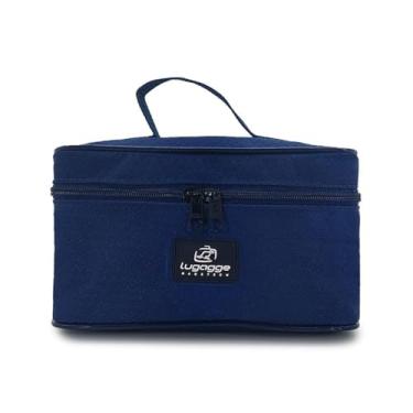 Imagem de Bolsa frasqueira necessarie viagem organizador maquiagem objetos pessoais (Azul Marinho)