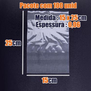 Imagem de SACO PE TRANSPARENTE ESP 0,06 com 1kg - K9 CRISTAIS, 15X25
