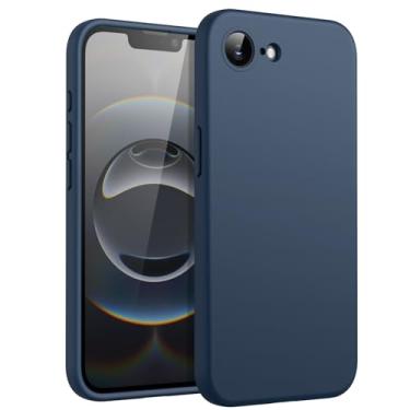 Imagem de JETech Capa Silicone Líquido para iPhone 16e 6,1 Polegadas 2025, Case Protetora de Corpo Inteiro com Toque Macio e Sedoso, Capinha Antirriscos com Forro de Microfibra (Azul-marinho)