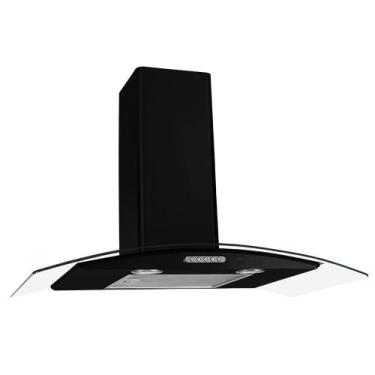 Imagem de Coifa de Parede 80cm Vidro Curvo Duto Slim Nardelli Black, 220V