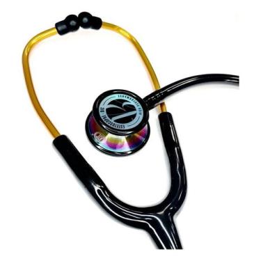 Imagem de Estetoscopio Médico Inox BIC Eternity III Preto Raibow Ausculta Alta Q