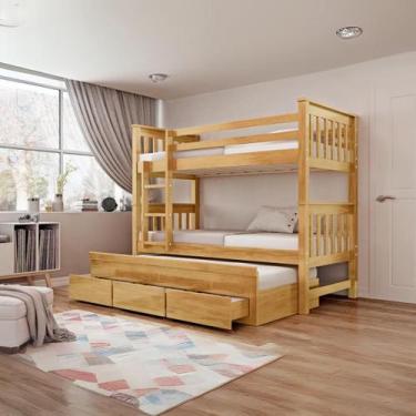 Imagem de Treliche Londres Com 3 Gavetas Madeira Maciça Cor Imbuia - Bedroom Móv