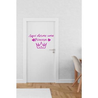 Imagem de Adesivo De Porta Aqui Dorme Uma Princesa