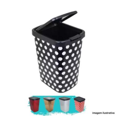 Imagem de Lixeira Cesto Click Label 9 Litros Para Pia Cozinha Banheiro - Arqplas