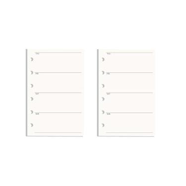 Imagem de NatSumeBasics A7 refil de papel de 7,6 cm x 12,7 cm sem data para fichário semanal insere 90 folhas, 6 furos, bolso para diário de viagem pessoal (2 A7 semanais)