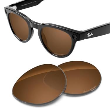 Imagem de Tintart Lentes de substituição de desempenho compatíveis com RayBan Meta Headliner RW4009 50 mm polarizado gravado-porca marrom