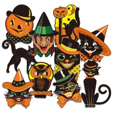 Imagem de Recortes de Halloween Whaline Vintage, 40 unidades de abóbora, bruxa, 