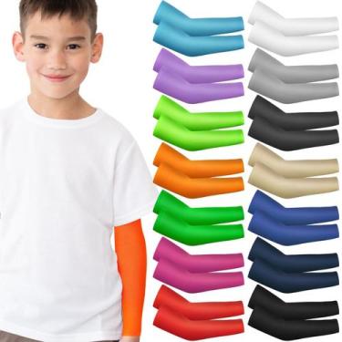 Imagem de Mangas de braço Mepase para crianças, proteção solar UV, 14 pares