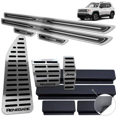 Imagem de Soleira Pedaleira Descanso Jeep Renegade Preto AR Automático