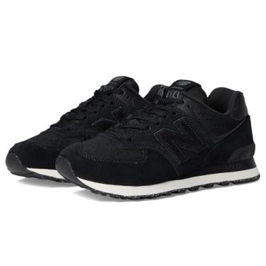 Imagem de New Balance Tênis feminino 574 V2, Preto/preto metálico, 34