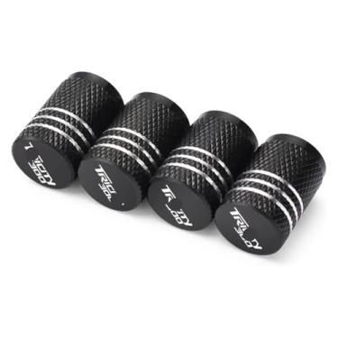 Imagem de Tampas herméticas de válvula de pneu de roda CNC para motocicleta compatíveis com Y&AMAHA TRICITY 300/125 2014-2021 (preto, 2 pares)