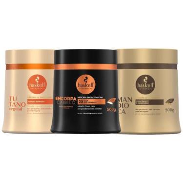 Imagem de Kit Cronograma Haskell Cabelos Finos e Ralos Tutano + Encorpa + Mandio