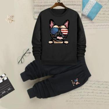 Imagem de Conjunto infantil de moletom - Franca kids , Preto, 4