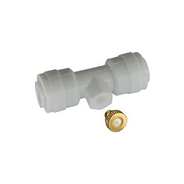 Imagem de XMGKMN Fácil de instalar Seascape Conjunto de atomização de baixa pressão 1/10.2 cm, encaixe push-in, sistema de pulverização, acessórios conector (cor: branco, tamanho: 20 bocais 20 bases 2 plugues)