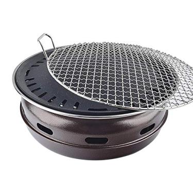 Imagem de Churrasqueira para churrasco, churrasqueira, churrasqueira a carvão doméstica coreana sem fumaça, fogão de chapa galvanizada, 100% pedra Maifan, 9 estilos (cor: F)