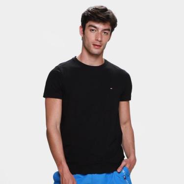 Imagem de Camiseta Slim Tommy Hilfiger Stretch Fit Masculina, Chumbo, GG