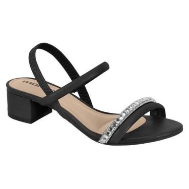 Imagem de Sandália Moleca Salto Bloco Baixo com Brilho 52984, Bege, 36