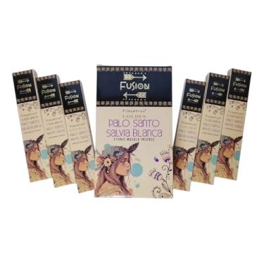 Imagem de Incenso Massala Vijayshree Fusion Palo Santo e Sálvia Branca 6 Caixas