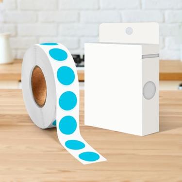 Imagem de Adesivo redondo de 1/2 polegada com código de cores, 1000 adesivos de rolo de pontos, etiquetas de círculo azul-petróleo para escritório e casa