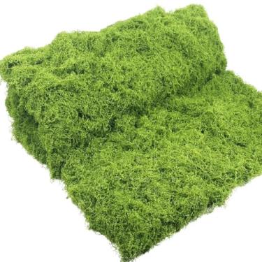 Imagem de FSZNKJ Tapete de musgo verde preservado para decoração de parede de grama, decorativo natural para plantas internas com tecido de base, tapete de musgo artificial para casamento, floral DIY (50 x 100