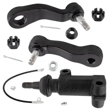 Imagem de YMAUGP 3 peças de braço intermediário dianteiro + 3 sulcos de braço Pitman + pivô de suporte intermediário para Chevrolet para GMC Avalanche Silverado Suburban Yukon Sierra 1500 2500 3500 HD para