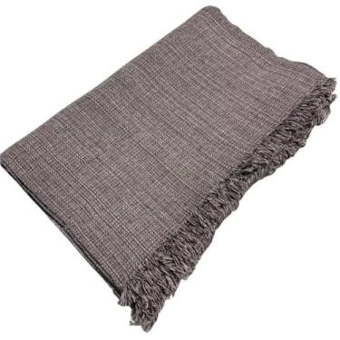 Imagem de Manta de Sofá Luxo 210x120 cm em Algodão – Capa Decorativa Sofisticada para Sofá e Cama (Marrom Mesclado)