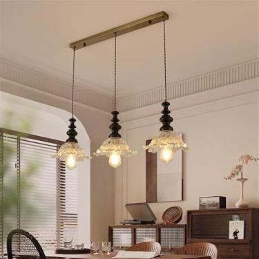 Imagem de Luminária pendente contemporânea de LED para restaurante, bar estilo francês retrô, balcão, café, quarto, escritório, quarto de hotel, lavabo, corredor e escada (3 lâmpadas)