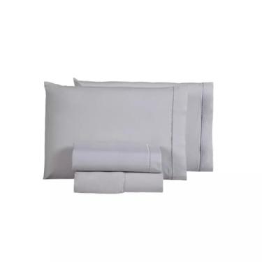 Imagem de Jogo de Lençol Queen Premium, 4 Peças, 100% Algodão, 400 Fios (cinza)