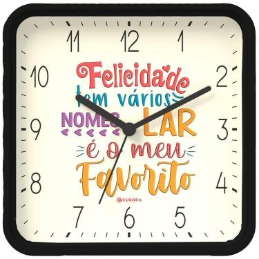 Imagem de Relógio De Parede Eurora Ref: 6596-034 Preto Quadrado Lar