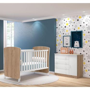 Imagem de Kit Berço Mini Cama E Cômoda Sapateira Infantil Branco
