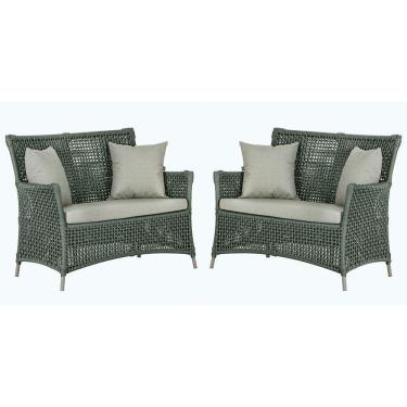 Imagem de 2 Sofás área Externa Igapó Alumínio Fendi Corda Náutica E3 Verde