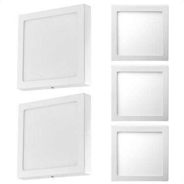 Imagem de Kit 5 Painel De Led Quadrado Sobrepor 12W Bivolt Taschibra