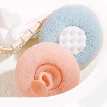 Imagem de Bola de banho com ventosa de girassol super macia, 2 em 1 atualizada 2 em 1 bola de banho de girassol escova de limpeza de esponja de banho esfoliante, acessórios de esponja de corpo de chuveiro de