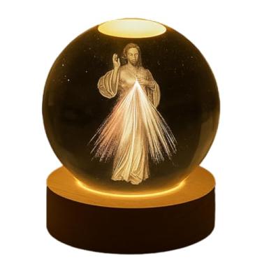Imagem de MINI LUMINÁRIA CRISTAL DEVOCIONAL JESUS MISERICORDIOSO 6CM