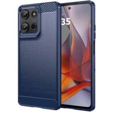 Imagem de Capa Case Moto G75 5G (Tela 6.78) Carbon Fiber Anti Impacto (Azul)