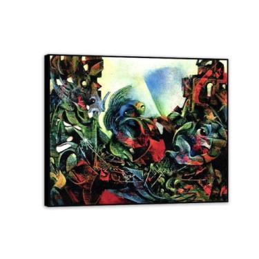 Imagem de Pôster Max Ernst Reproduções sem título de pinturas famosas Surrealismo Wall Art Canvas Max Ernst Decoração de parede para presentes de sala de estar 65 x 50 cm (26 x 19 polegadas) moldura preta