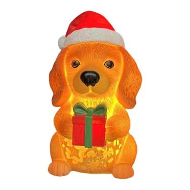 Imagem de Generic Luminária Noturna de Natal, Luz Ambiente, Divertida Luminária Noturna em Formato de Cachorro, Luz Ambiente em Formato de Cachorro para Festas, Quartos, Chapéu 7cm X 9cm X 12.5cm, Tamanho real