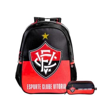 Imagem de Kit Escolar Time Vitória Mochila Costas + Estojo Duplo - Xeryus