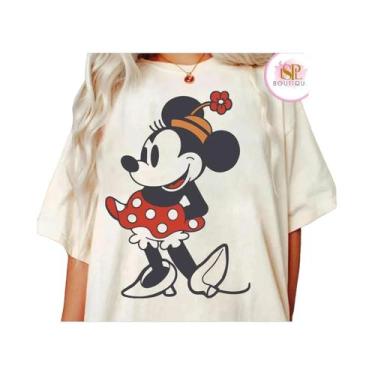 Imagem de Camiseta Retro Extra Grande Da Disney Mickey Mouse Para Mulheres, Verã