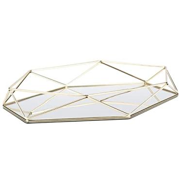 Imagem de GLOGLOW Caixa de Armazenamento Organizador de Armazenamento Decorativo Com Base Antiderrapante, Acrílico Transparente, 10,8 X 7,3 X 1,6 Polegadas, para Maquiagem de Joias, Bandeja de Espelho (Ouro)