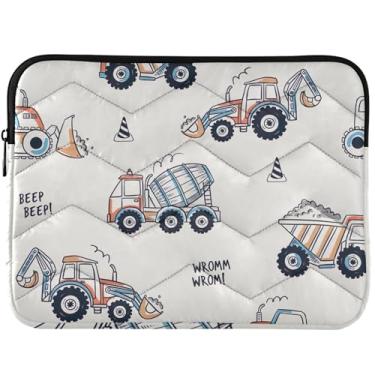 Imagem de Capa protetora fofa para laptop de escavadeira para veículo de construção, capa protetora para notebook com estampa fofa universal de 13 a 14 polegadas