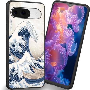 Imagem de RUUHLJLET Projetada para Google Pixel 10/10 Pro de 6,3 polegadas, capa fosca macia oferece proteção total (ondas japonesas)