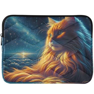 Imagem de Space Cat Capa para laptop fofa fofa capa protetora universal para laptop de 33 a 14 polegadas para MacBook Case de 13 polegadas
