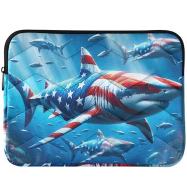 Imagem de Capa protetora para laptop Uas Flag Sharks fofa capa protetora para notebook moderna capa universal para laptop de 14 polegadas