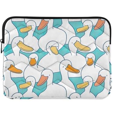 Imagem de Capa fofa para notebook com desenho de pato fofa, capa para notebook para MacBook Air de 13 polegadas, capa fofa para laptop de 13 a 14 polegadas, universal