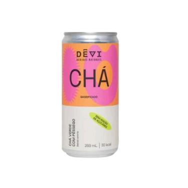 Imagem de Chá Vegano Natural DÊVI Verde com Pêssego Gaseificado 269ml