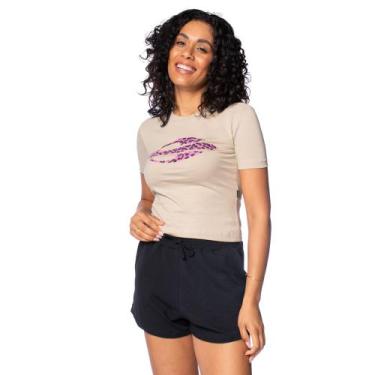 Imagem de Blusa Feminina Baby Tee Mormaii Estampa Texturizada Bege, Bege, G